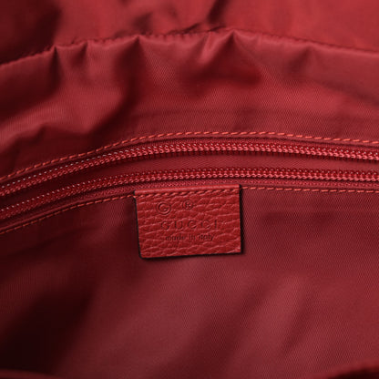 Gucci Nylon Monogram Dollar Calfskin Tote Vibrant Red 6 of 9