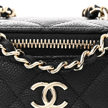 Chanel Caviar Quilted Mini Vanity Case With Chain Black 8 of 11