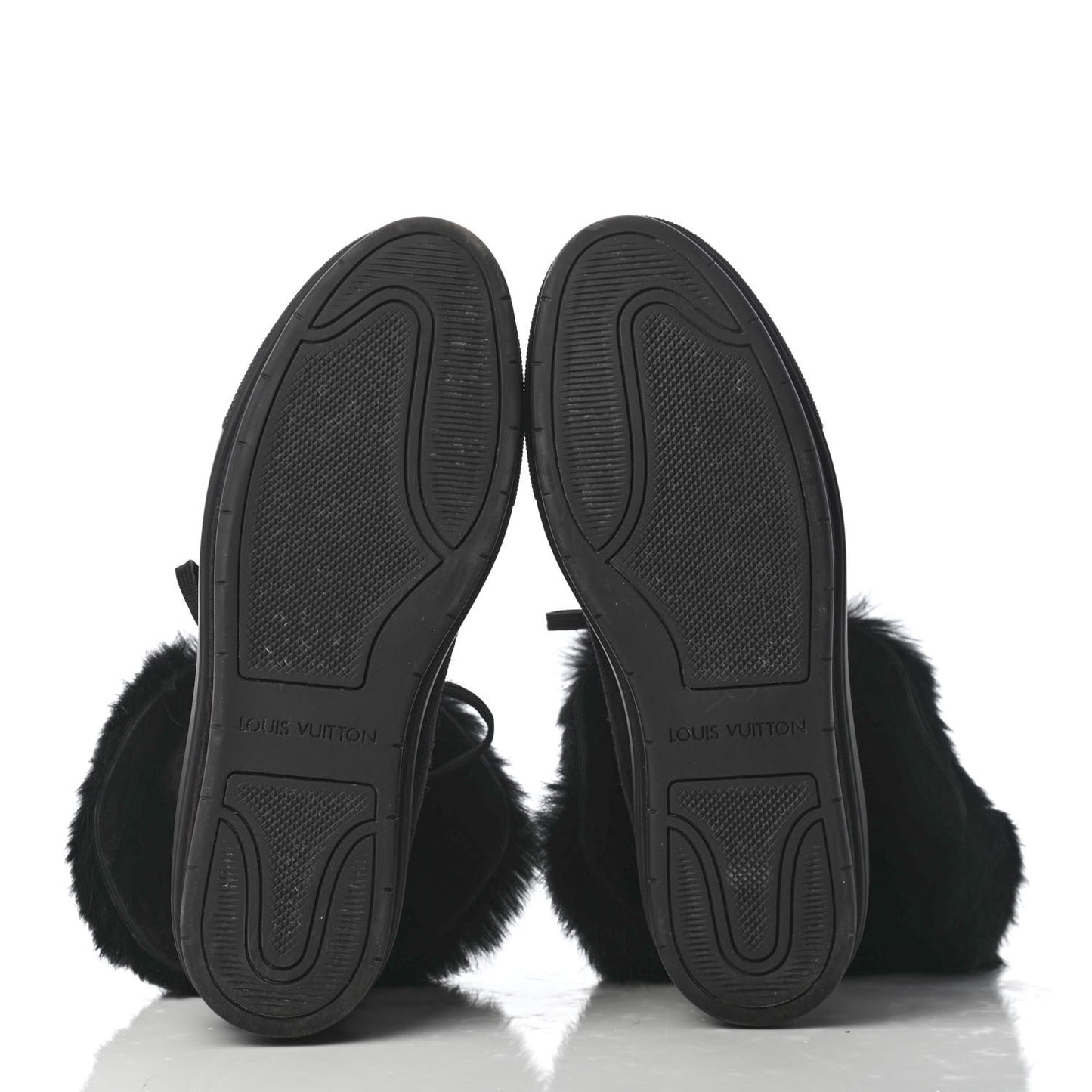 Suede Rabbit Fur Jazzy Sneakers 37 Black