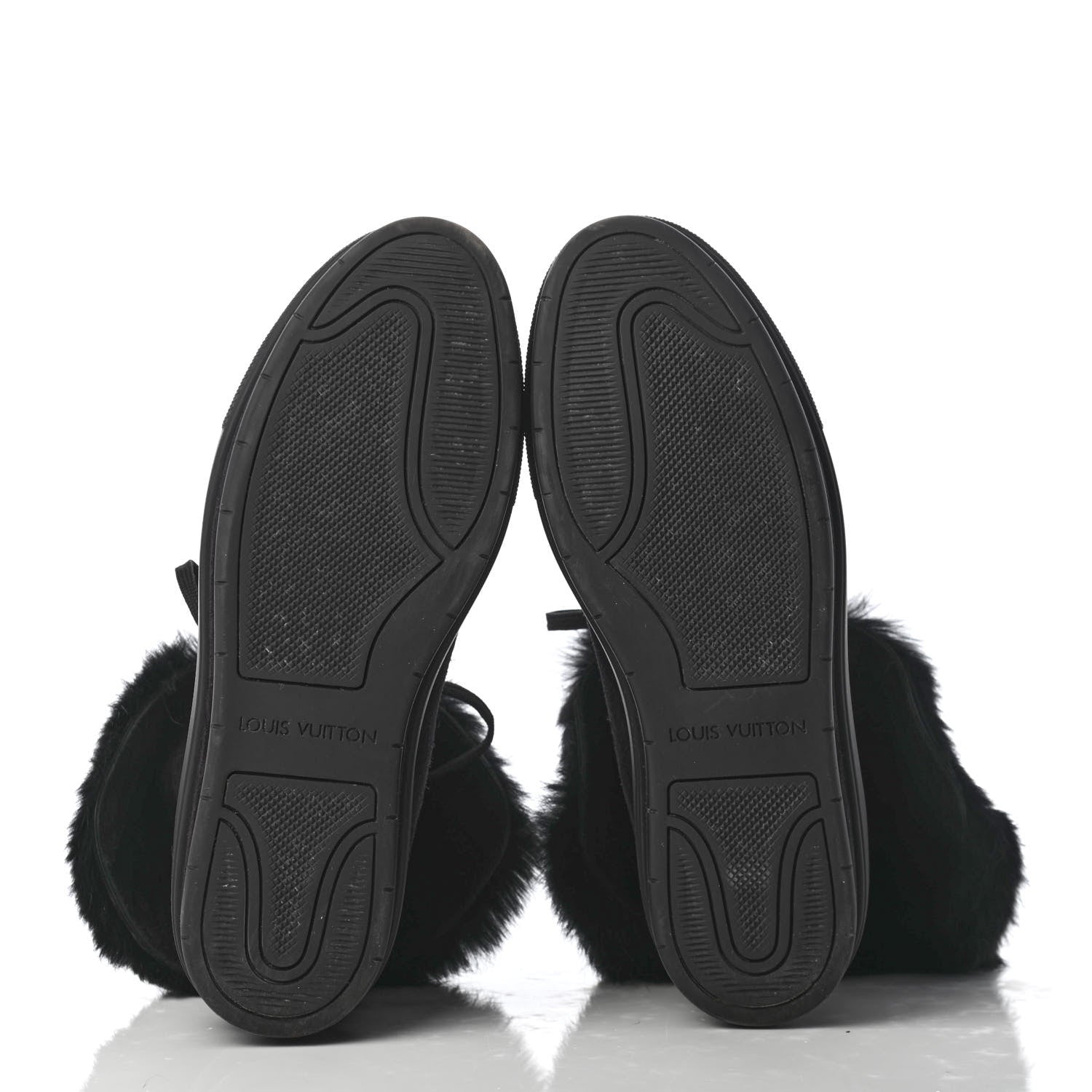 Louis Vuitton Suede Rabbit Fur Jazzy Sneakers 37 Black 5 of 10