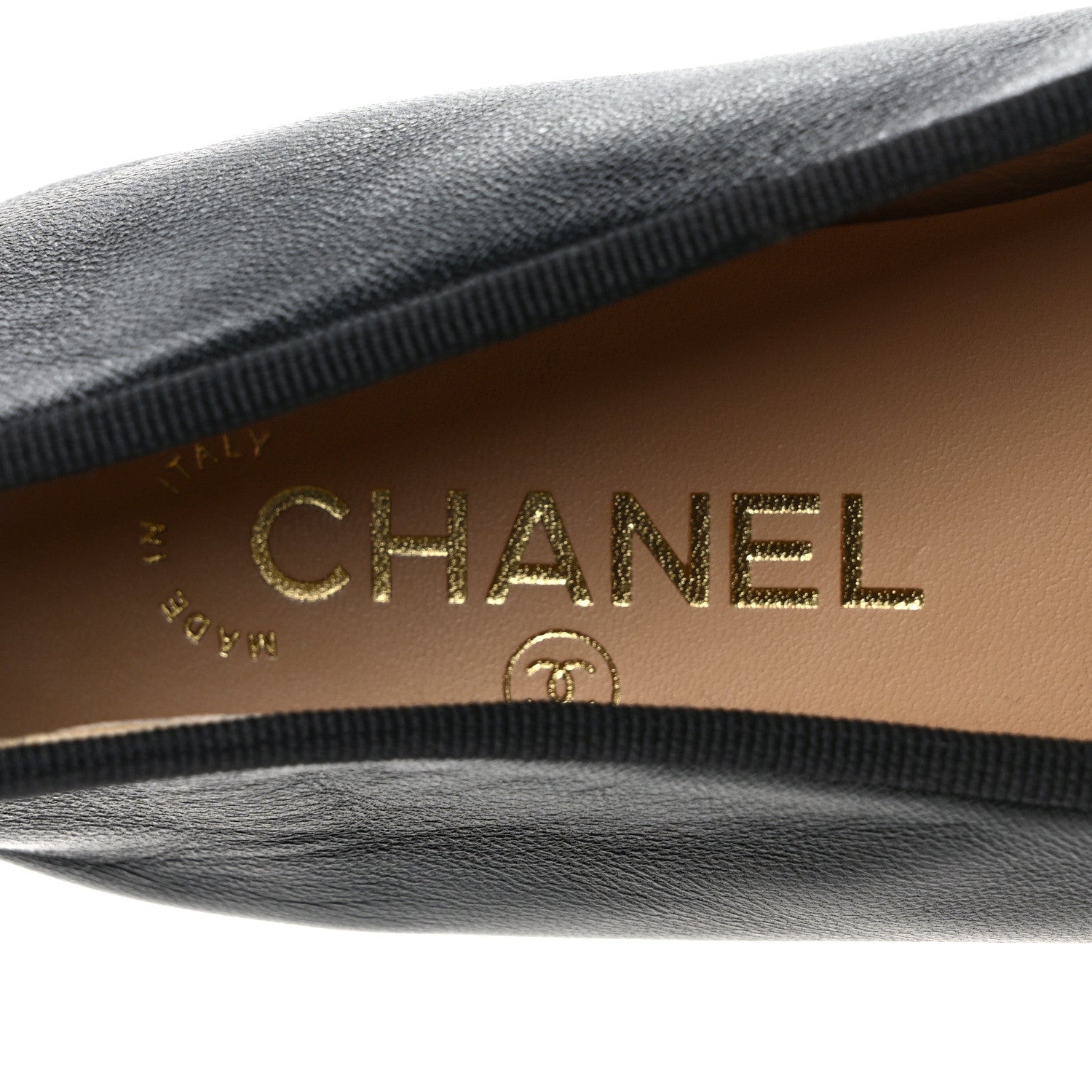 Chanel Lambskin Patent CC Cap Toe Ballerina Flats 37.5 Black 5 of 9