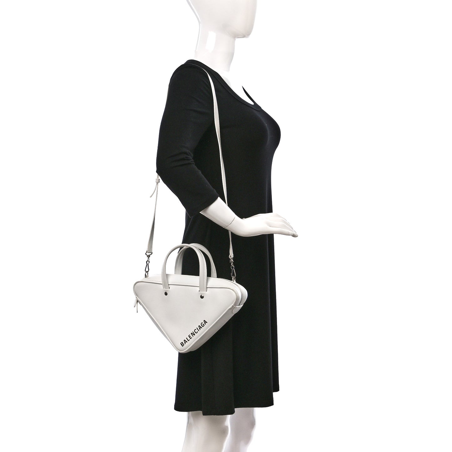 Calfskin XS Triangle Chain Duffle White