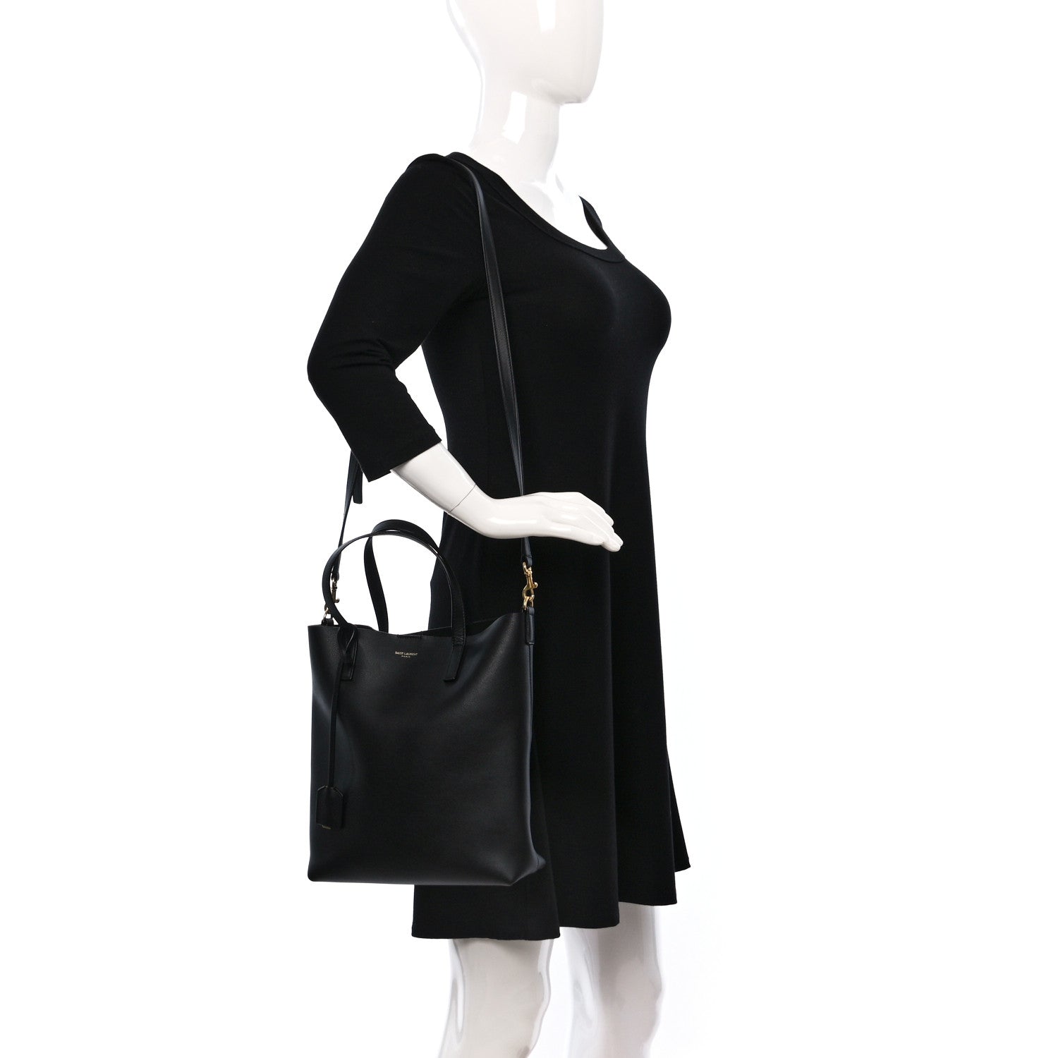 Saint Laurent Calfskin Toy Shopping Tote Black 2 of 9