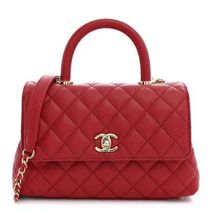 Chanel Caviar Quilted Mini Coco Handle Flap Red 1 of 10