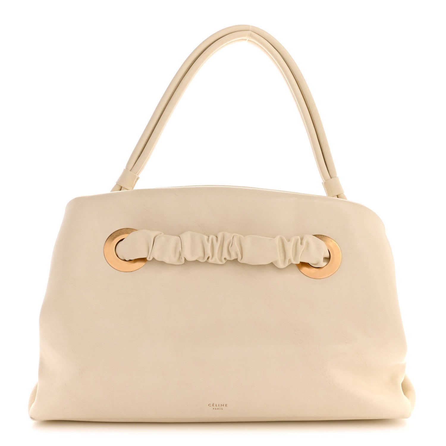 Celine Smooth Calfskin Eyelet Small Top Handle Bag White 1 of 15