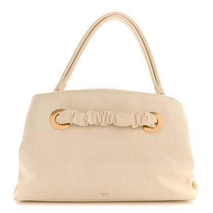Celine Smooth Calfskin Eyelet Small Top Handle Bag White 1 of 15