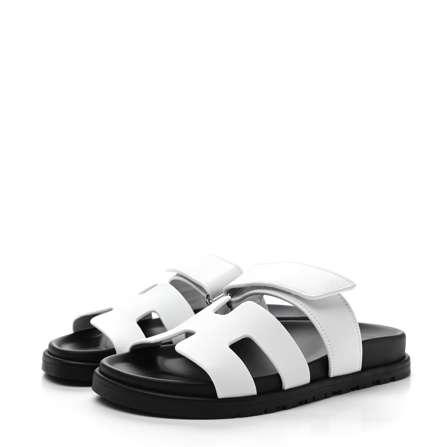 Hermes Calfskin Womens Chypre Sandals 35 White 3 of 10