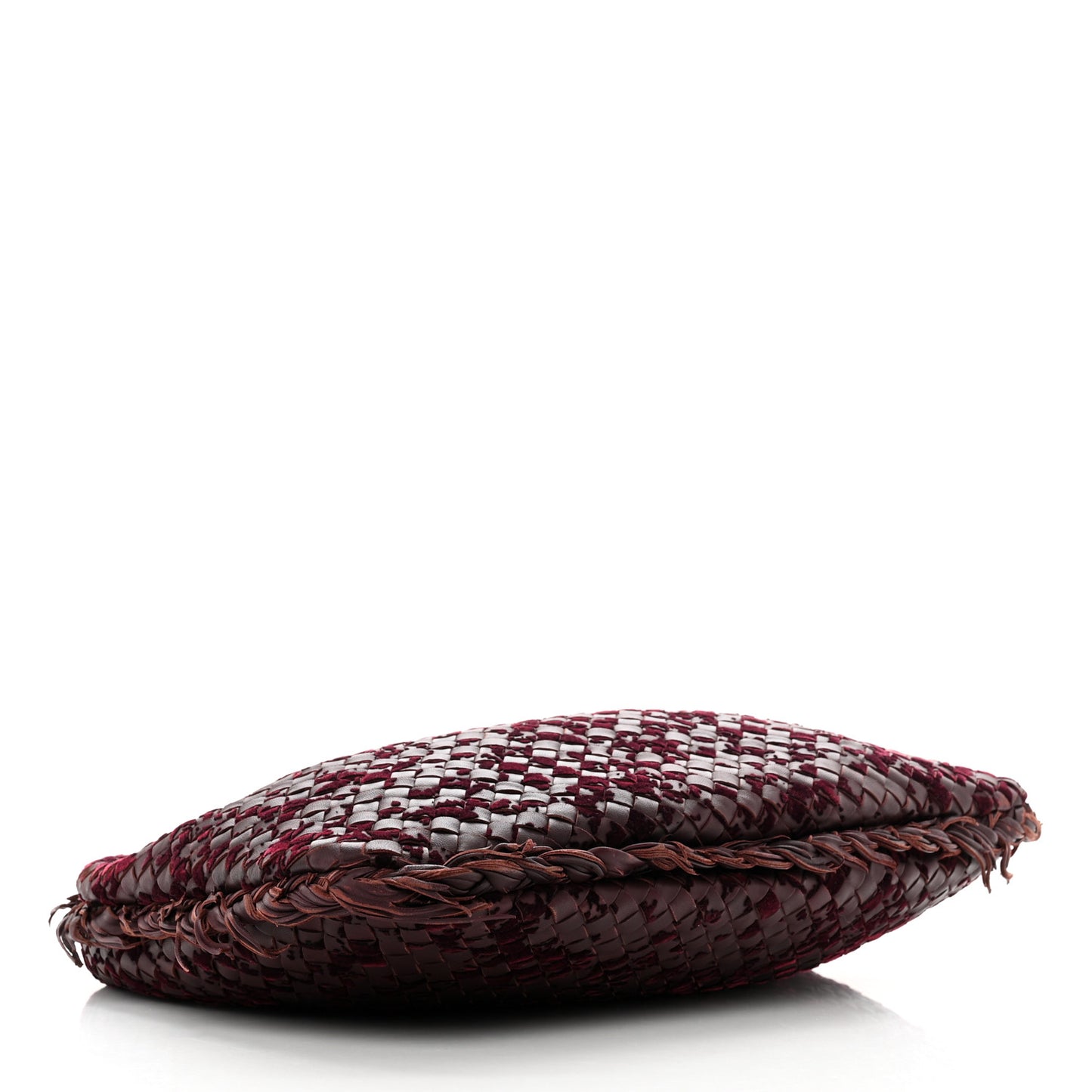 Nappa Velours Intrecciato Fuzzy Medium Veneta Hobo Aubergine