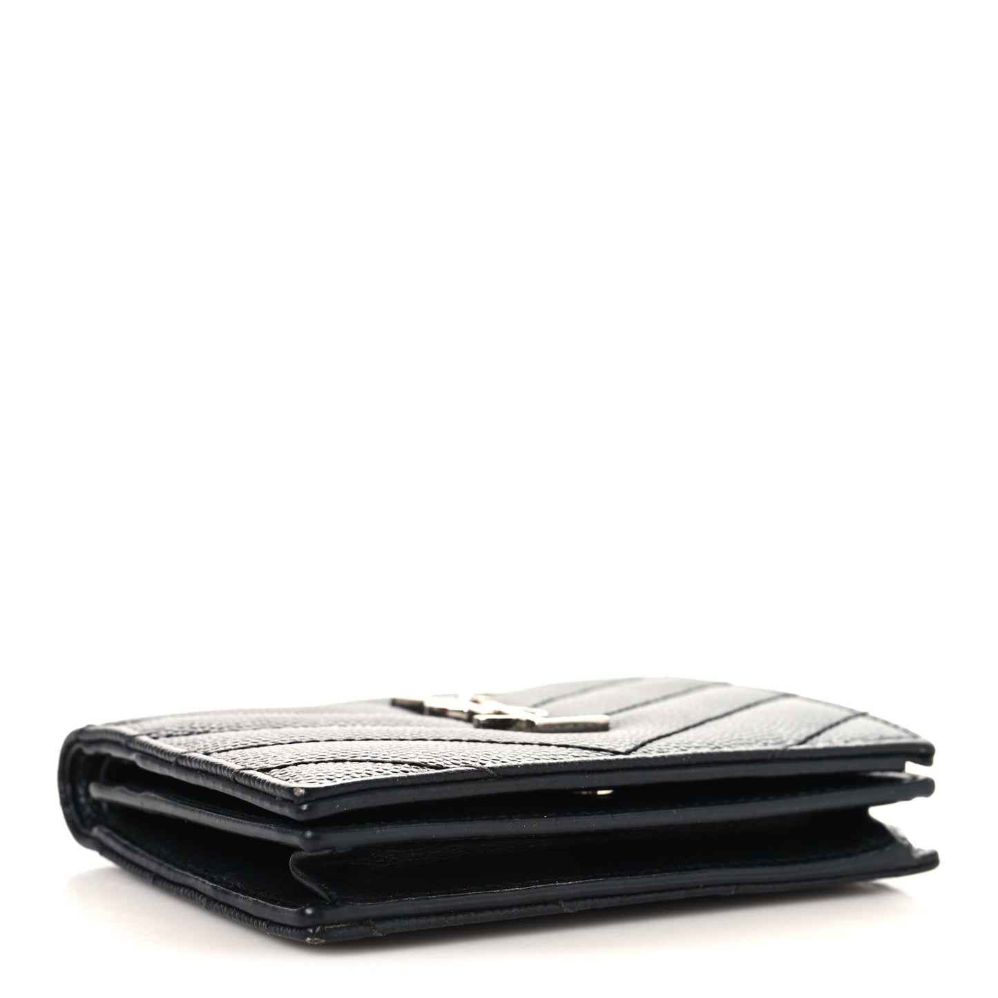 Grain De Poudre Matelasse Chevron Monogram Card Case Black