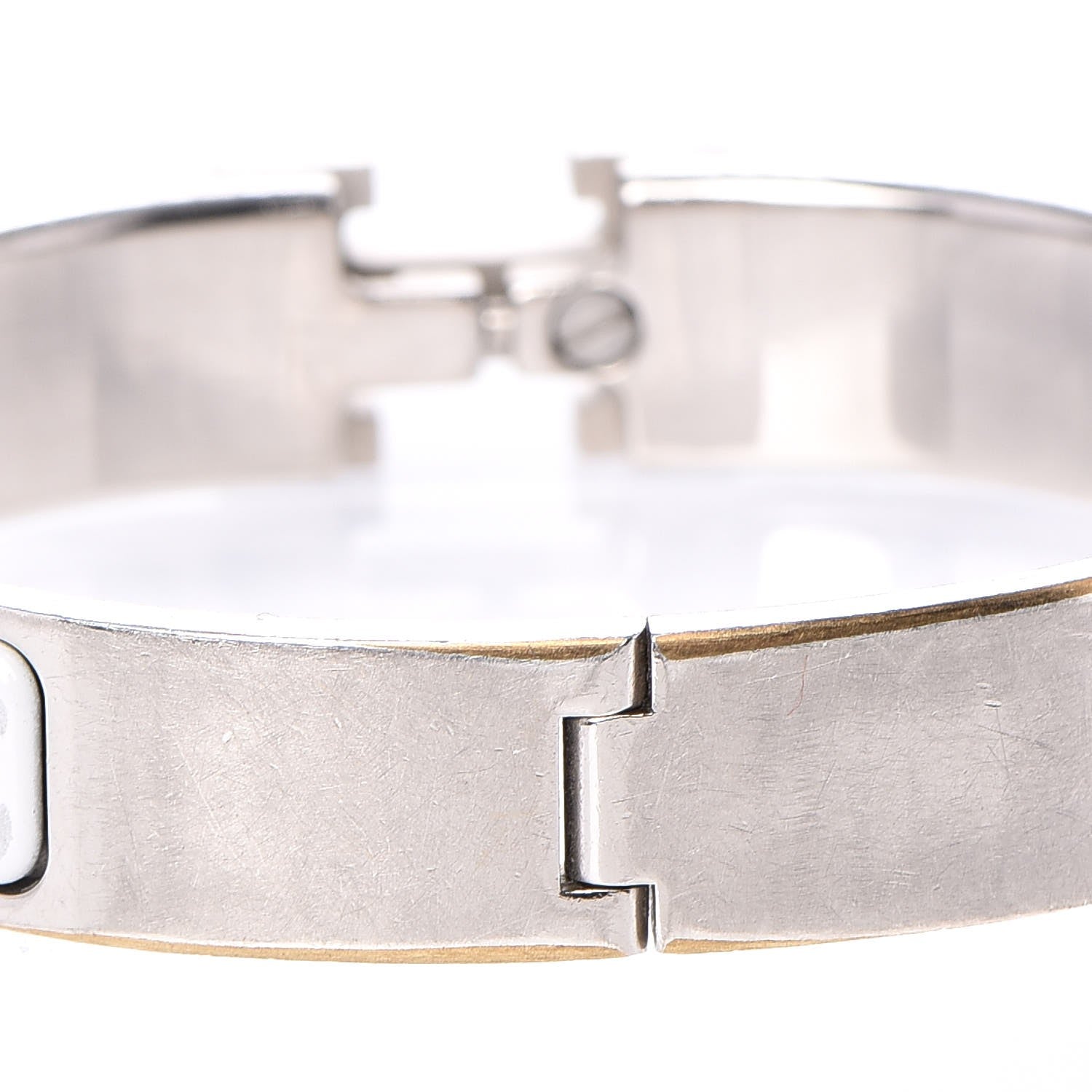 Hermes Enamel Narrow Clic Clac H Bracelet PM White 5 of 6