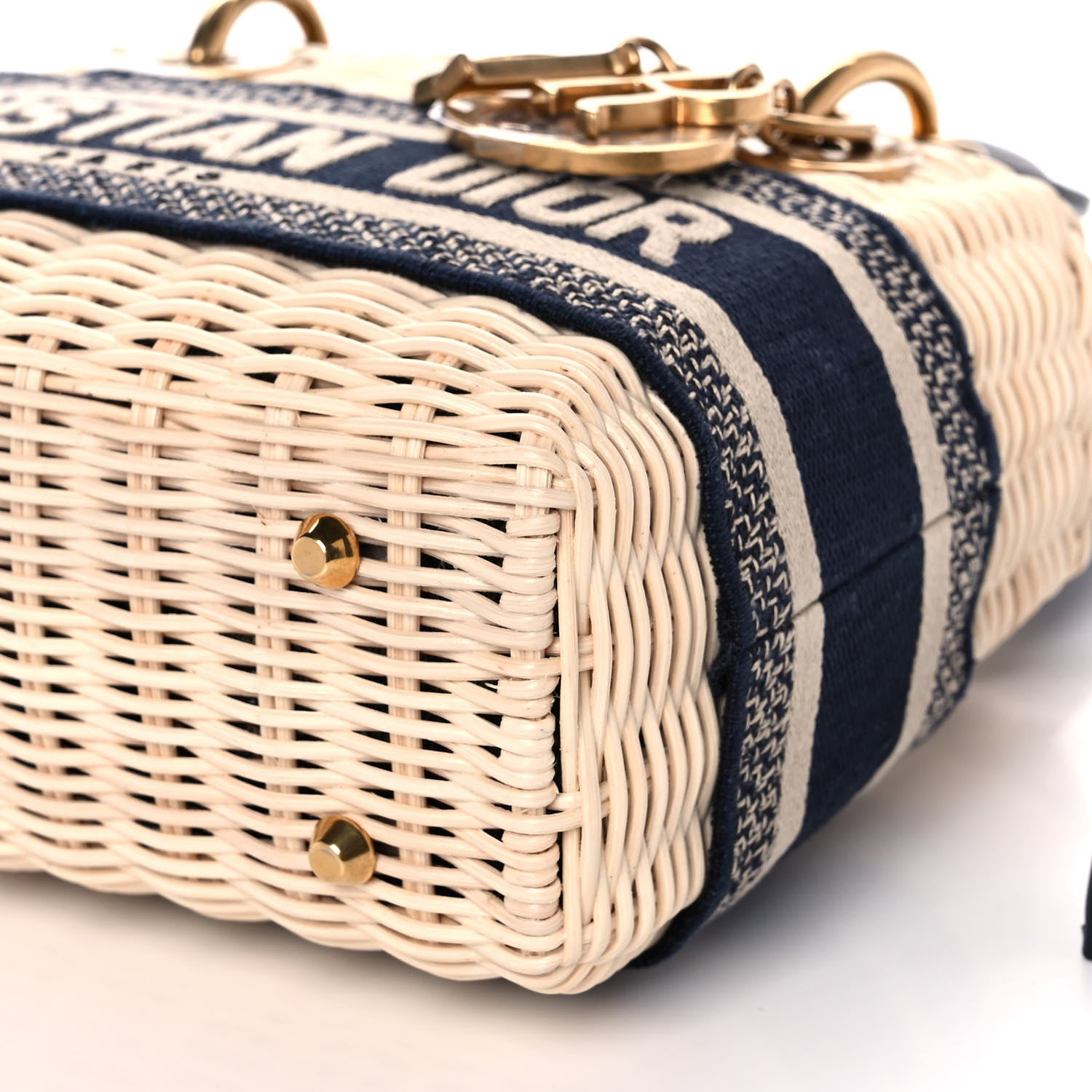 Christian Dior Wicker Oblique Mini Lady Dior Bag Blue 9 of 11
