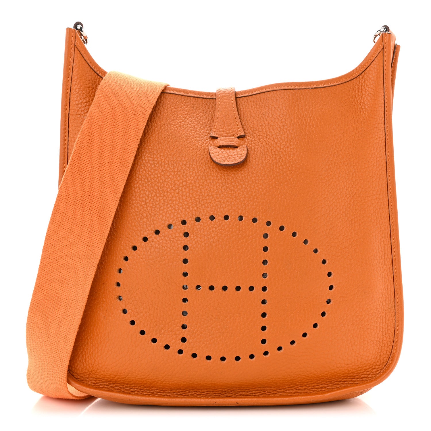 Hermes Taurillon Clemence Evelyne II PM Orange 1 of 11