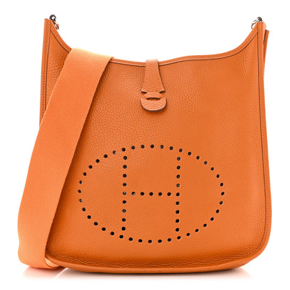 Hermes Taurillon Clemence Evelyne II PM Orange 1 of 11