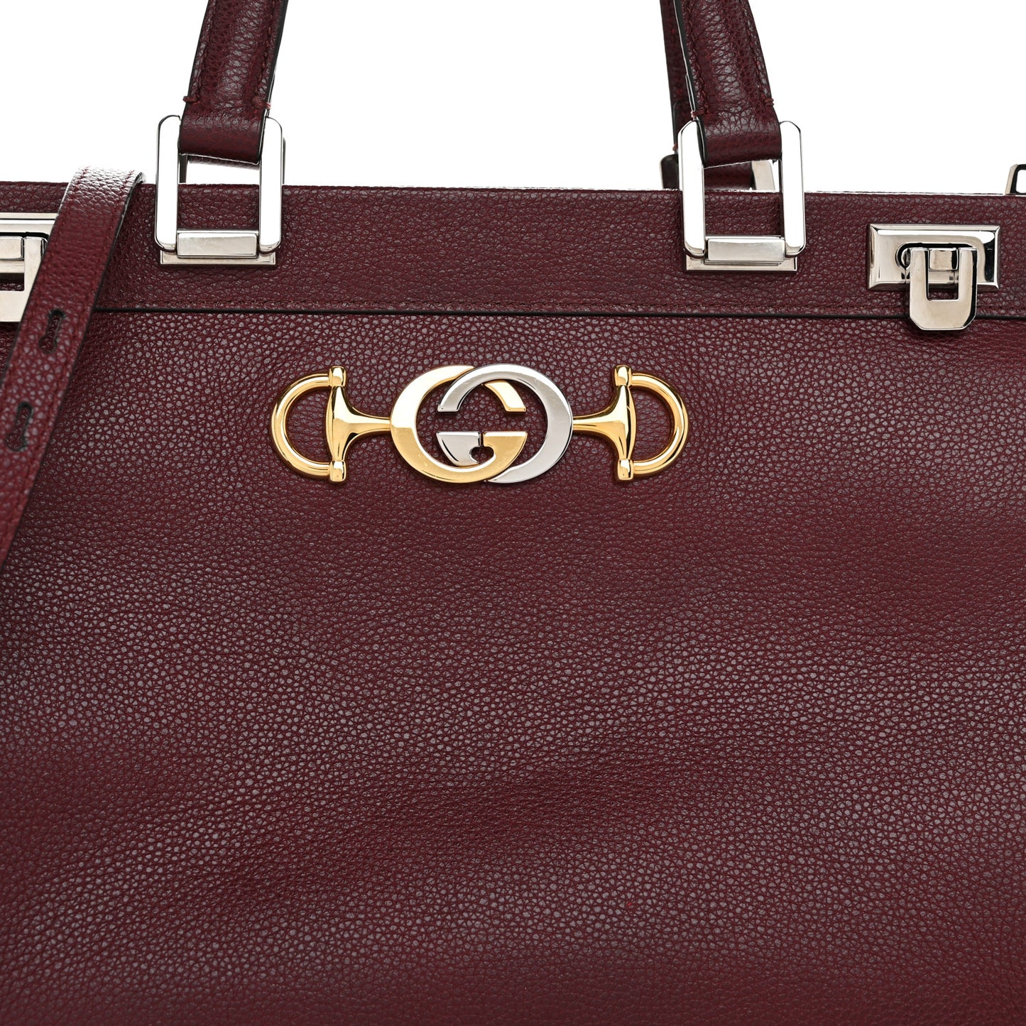 Grainy Calfskin Medium Zumi Top Handle Bag Vintage Bordeaux