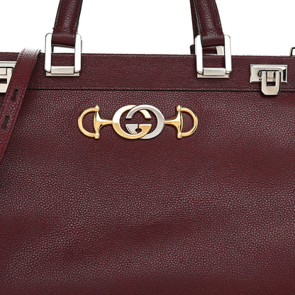 Gucci Grainy Calfskin Medium Zumi Top Handle Bag Vintage Bordeaux 8 of 12