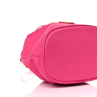 Prada Saffiano Tessuto Nylon Vela Bucket Wristlet Ibisco 7 of 9