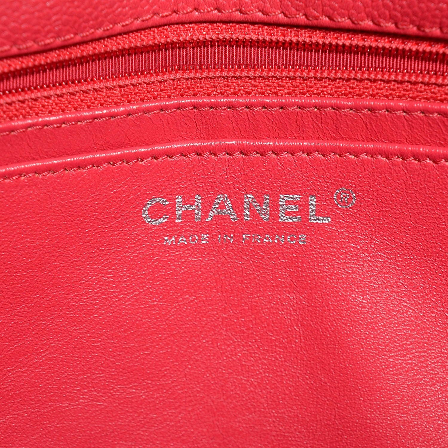 Chanel Washed Caviar Maxi Single Flap Fuchsia 7 of 9