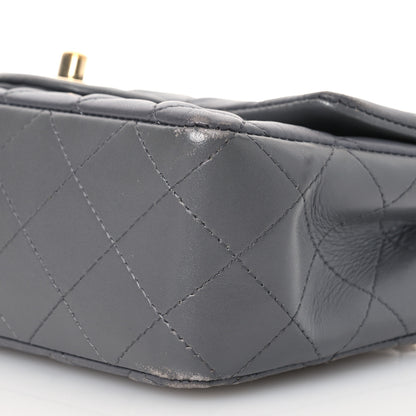 Chanel Lambskin Quilted Mini Rectangular Flap Dark Grey 12 of 20