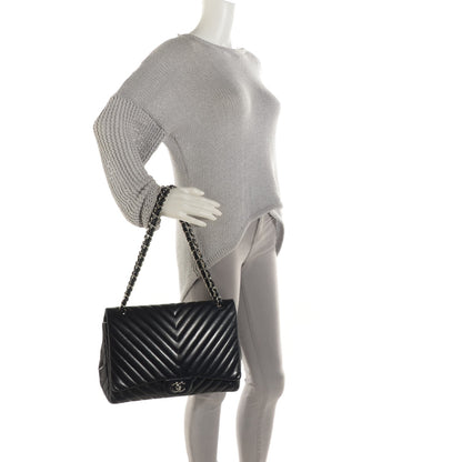 Chanel Lambskin Chevron Quilted Maxi Flap Black 2 of 8