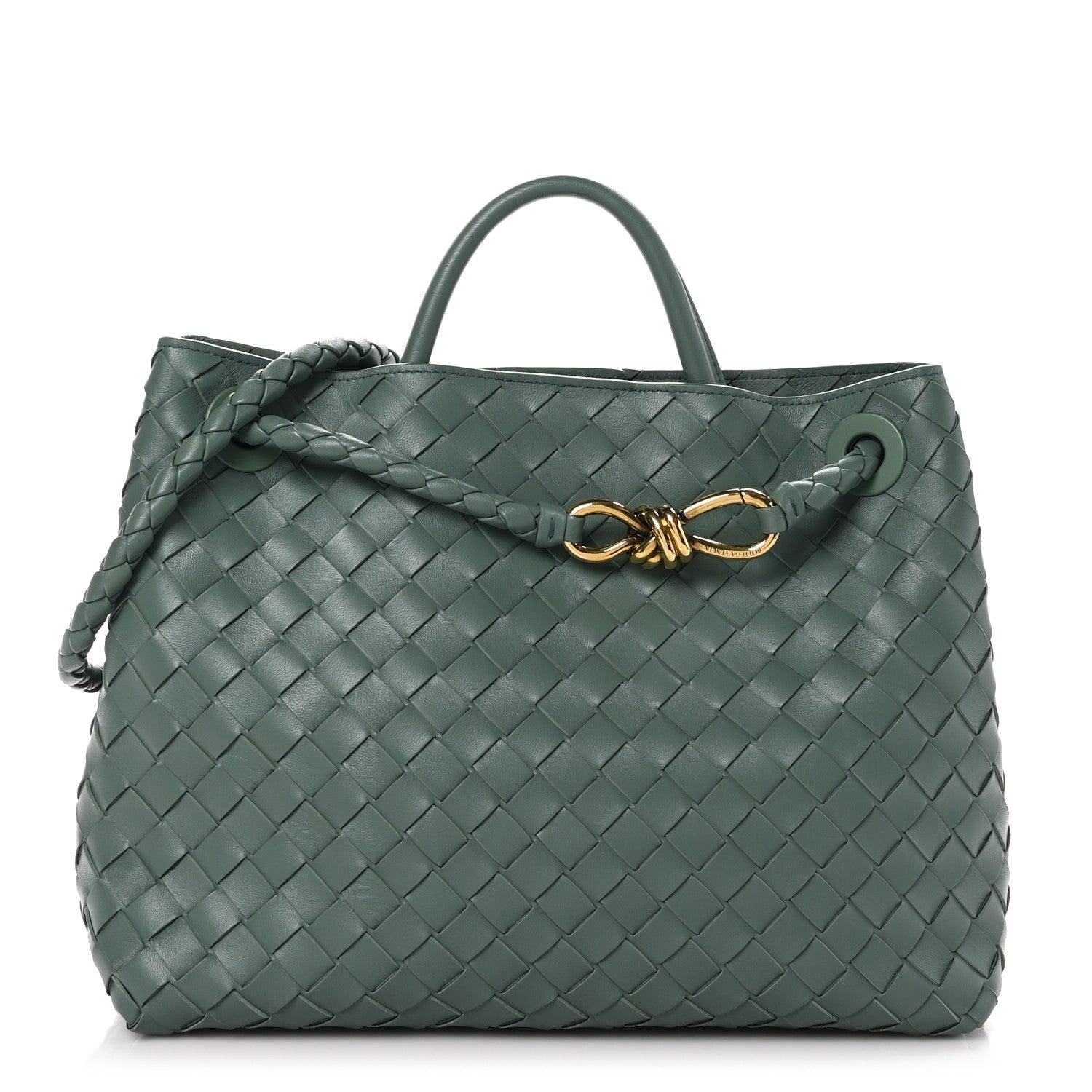 Bottega Veneta Nappa Intrecciato Medium Andiamo Shoulder Bag Aloe 1 of 8