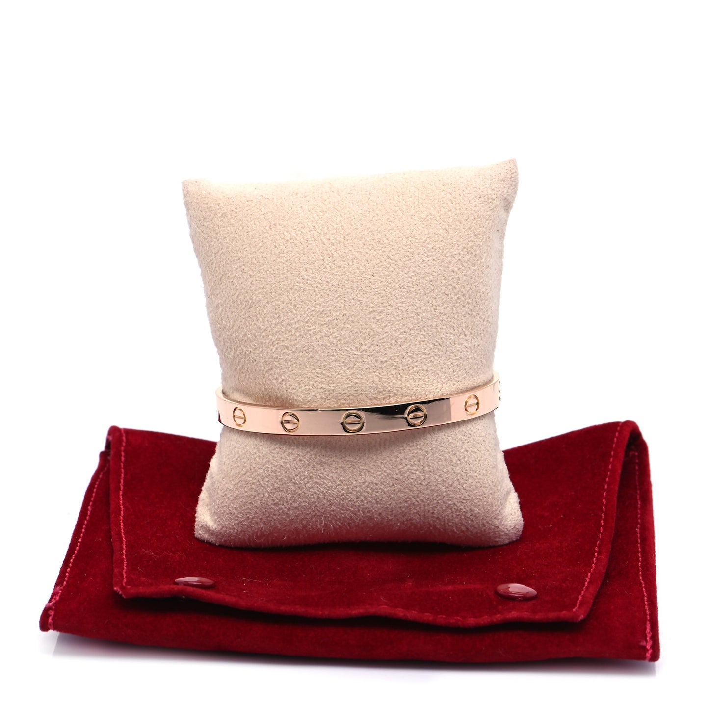 18K Pink Gold LOVE Cuff Bracelet 17