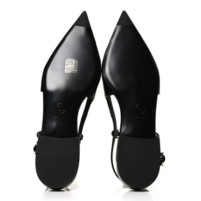 Chanel Patent CC Slingback Flats 39 Black 7 of 9