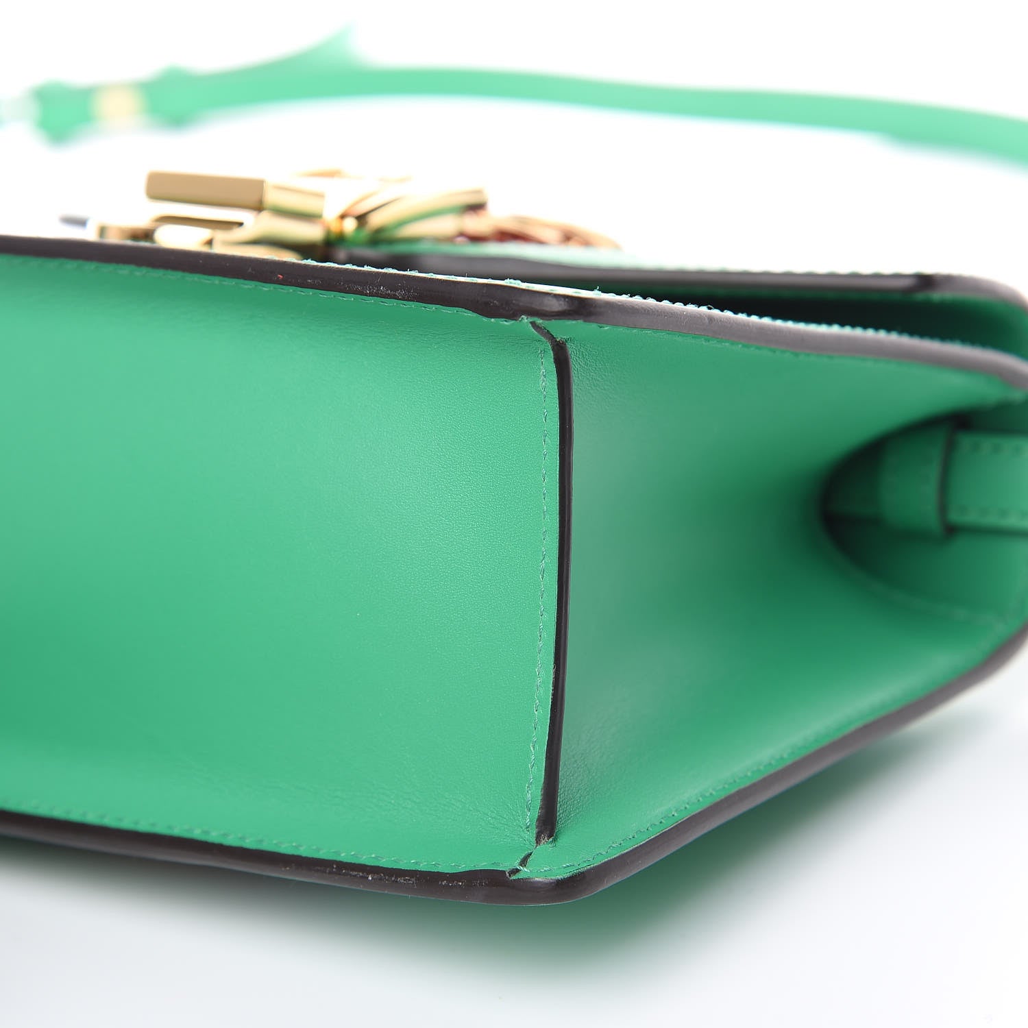 Gucci Vitello Fontanella Web Mini Sylvie Top Handle Bag Synthetic Green Garden 9 of 10