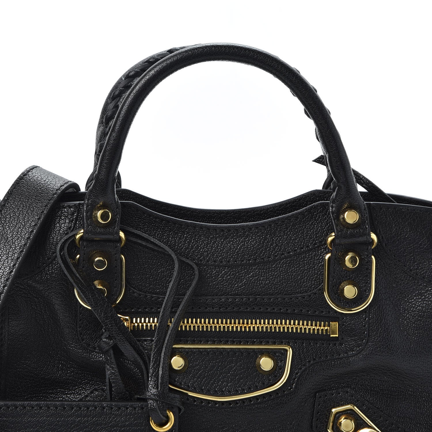Balenciaga Chevre Gold Metallic Edge Hardware Mini City Black 9 of 9