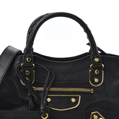 Balenciaga Chevre Gold Metallic Edge Hardware Mini City Black 9 of 9
