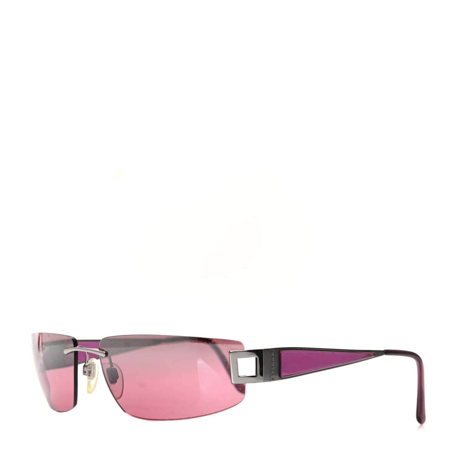 Bulgari Crystal Square Sunglasses 104-7E Pink 1 of 8
