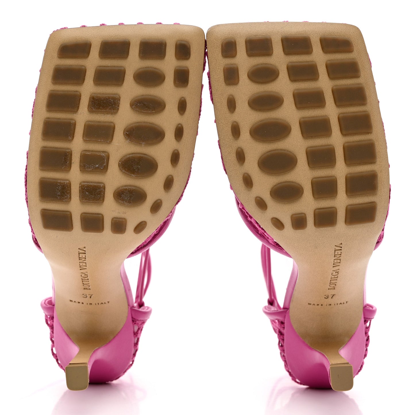 Mesh Nappa Stretch Ankle Tie 90mm Sandals 37 Hollyhock