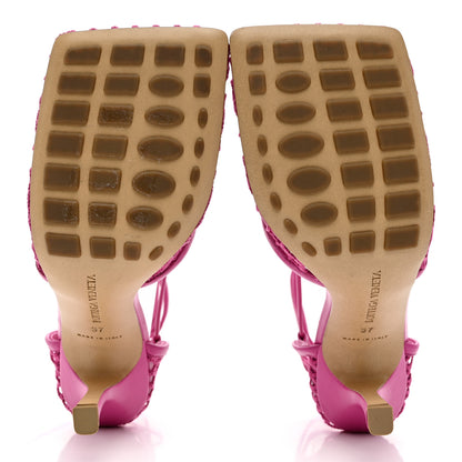 Bottega Veneta Mesh Nappa Stretch Ankle Tie 90mm Sandals 37 Hollyhock 5 of 7