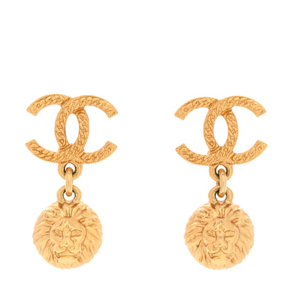 Chanel Metal CC Lion Earrings Gold 1 of 5