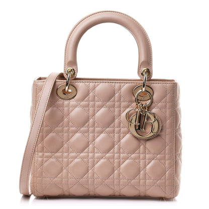 Christian Dior Lambskin Cannage Medium Lady Dior Rose Poudre 1 of 10