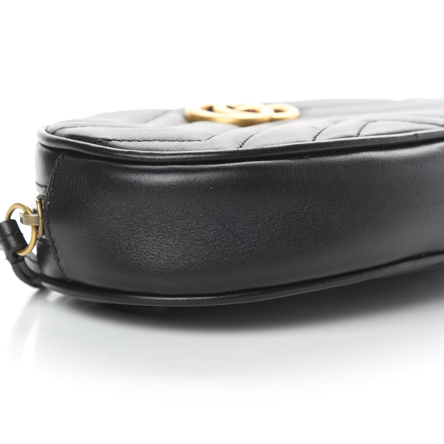 Gucci Calfskin Matelasse GG Marmont Belt Bag 85 34 Black 9 of 10