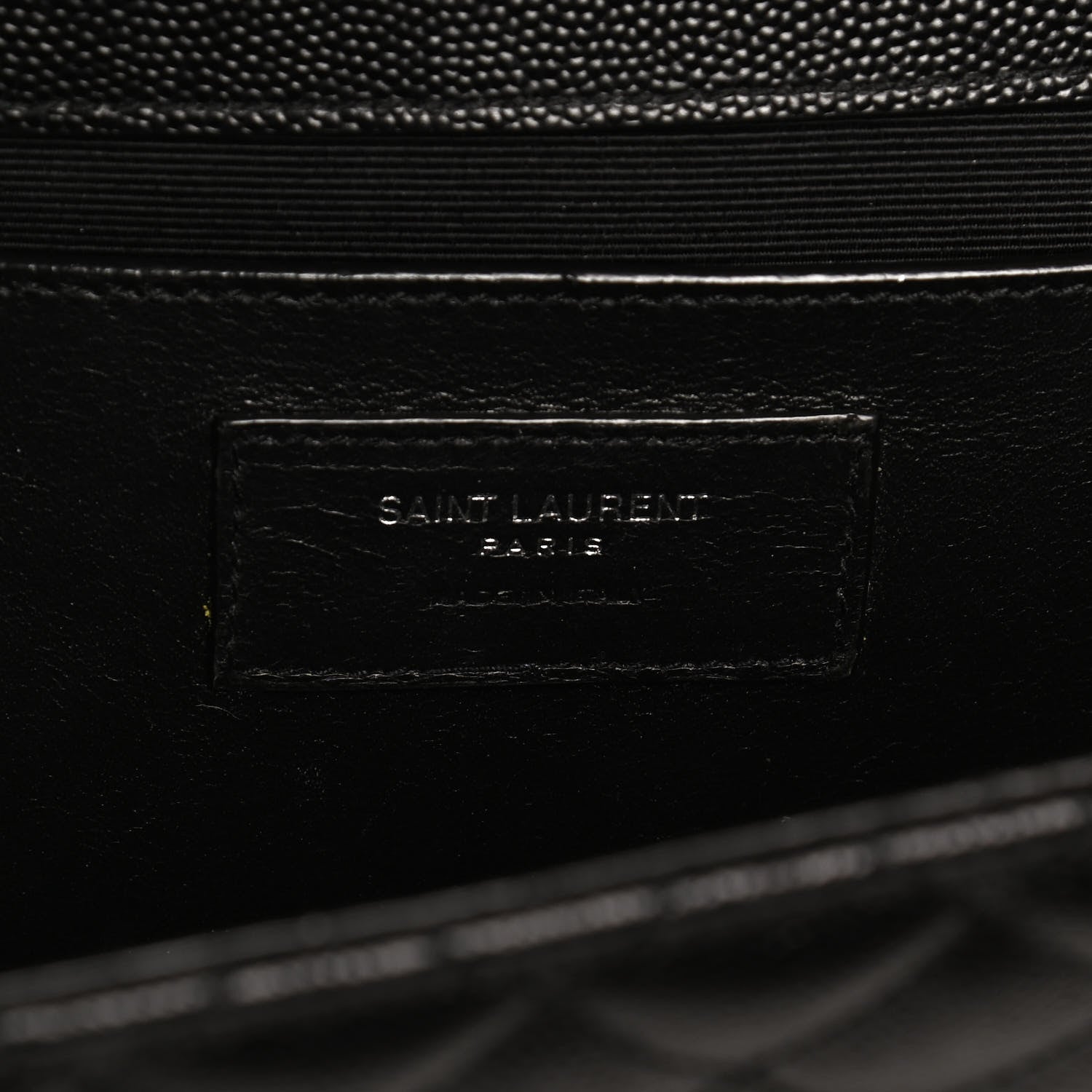 Saint Laurent Grain De Poudre Textured Mixed Matelasse Triquilt Medium Monogram Satchel Black 6 of 12