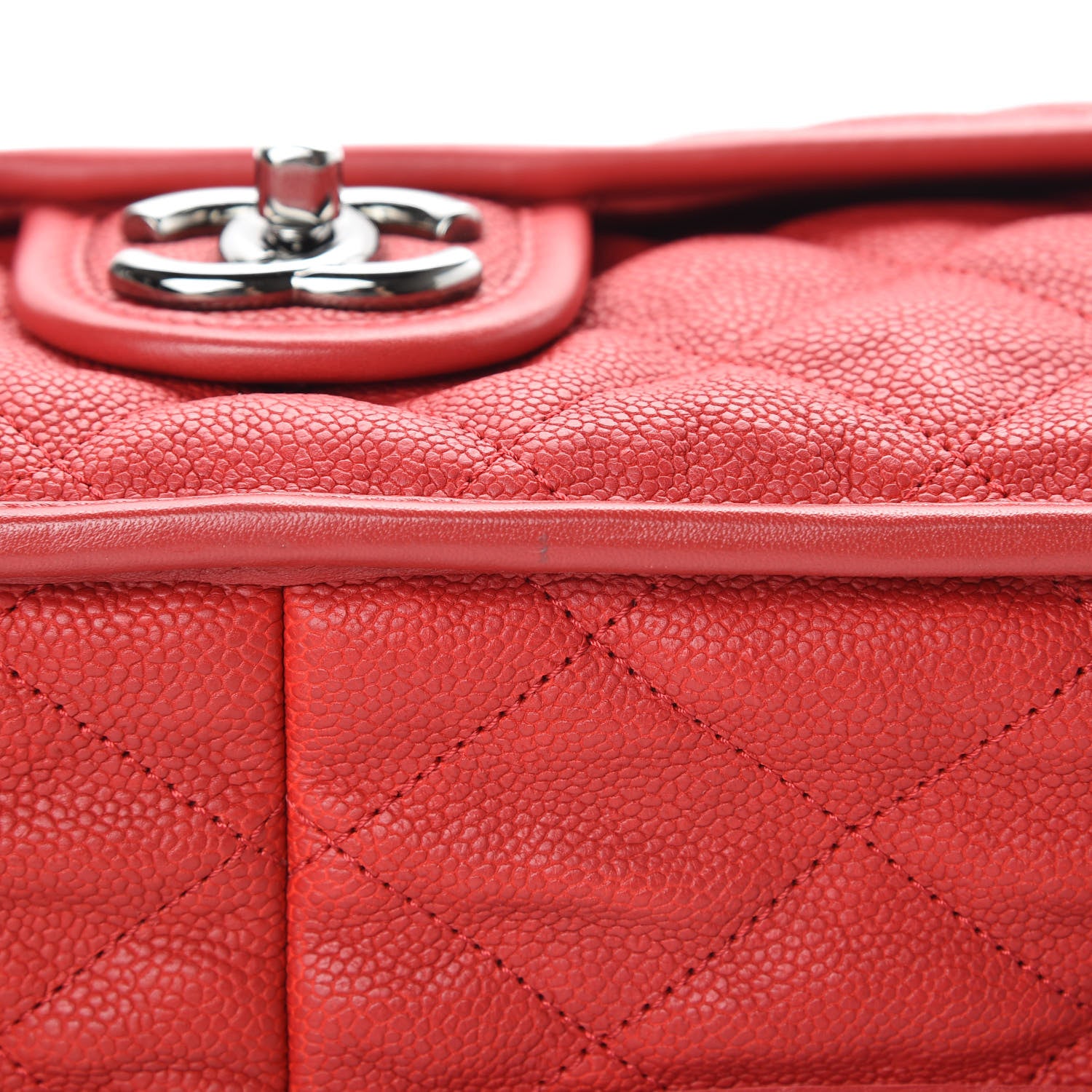 Chanel Caviar Quilted Medium French Riviera Flap Red 11 of 12