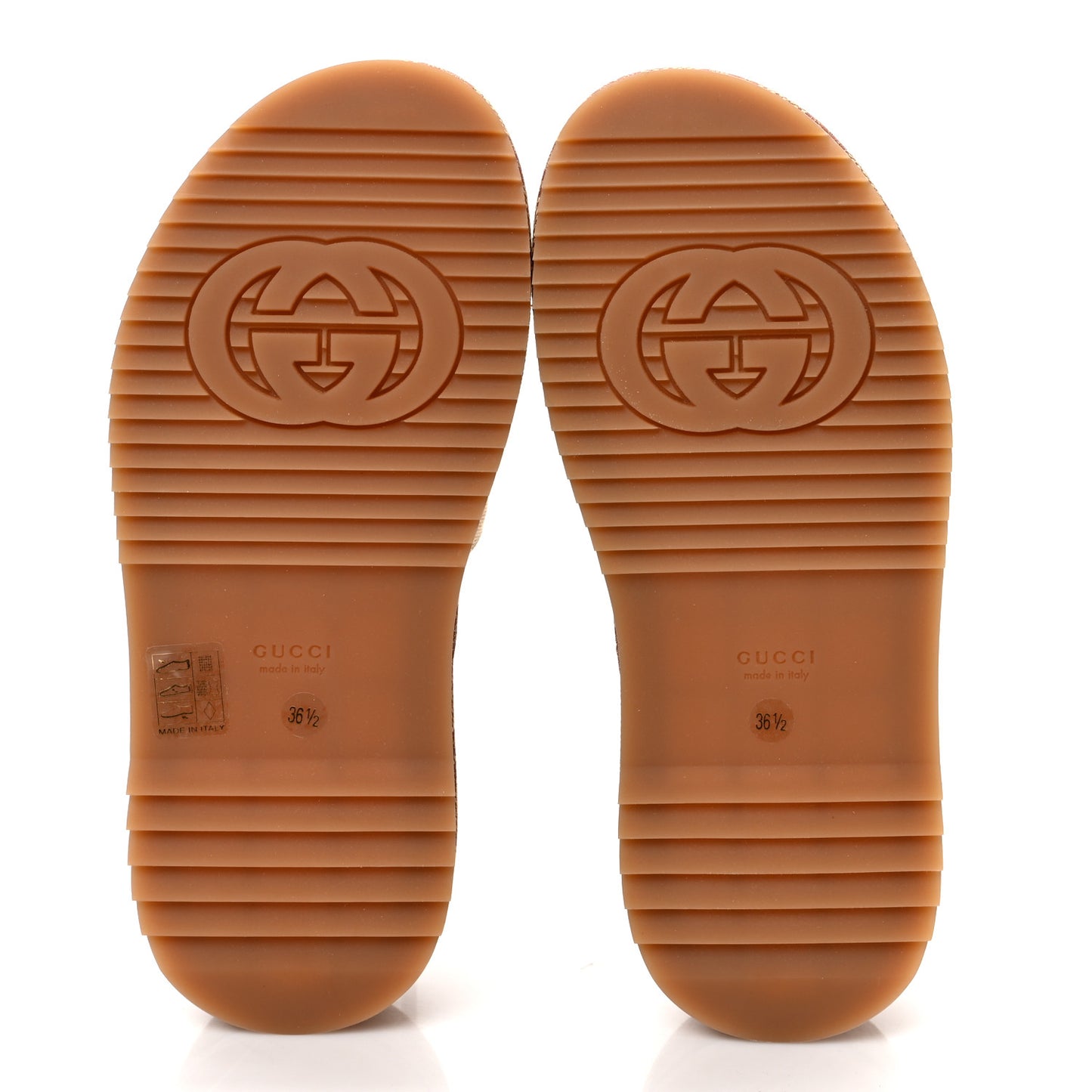 Canvas GG Monogram Angelina Platform Slide Sandals 36.5 Beige Ruggine