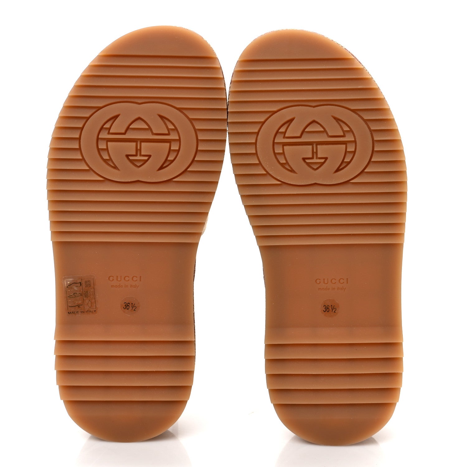 Gucci Canvas GG Monogram Angelina Platform Slide Sandals 36.5 Beige Ruggine 5 of 8