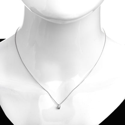 Tiffany Platinum Diamond .18ct Solitaire Pendant Necklace 2 of 4