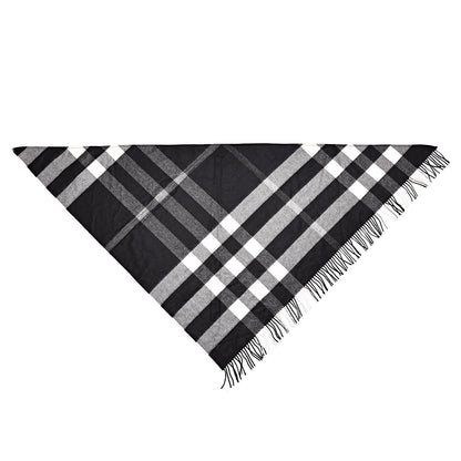 Burberry Cashmere Half Mega Check Bandana Scarf Black 1 of 3