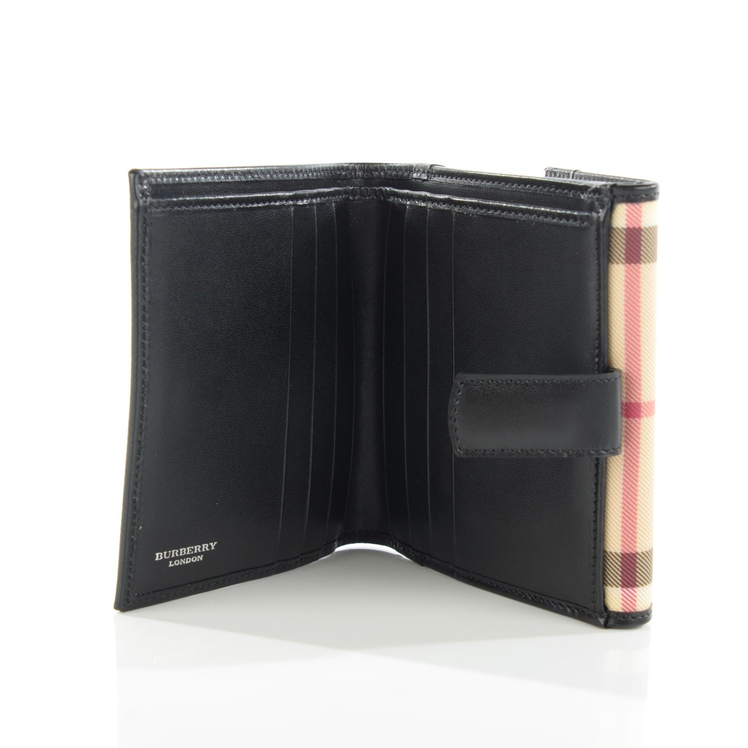 Burberry Nova Check Compact Wallet Black 5 of 7