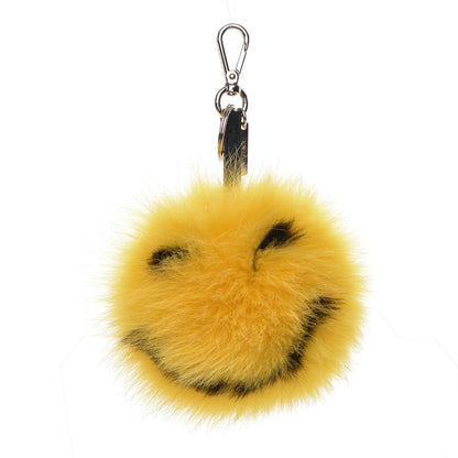 Fendi Fox Fur Smiley Bag Charm Yellow 1 of 4