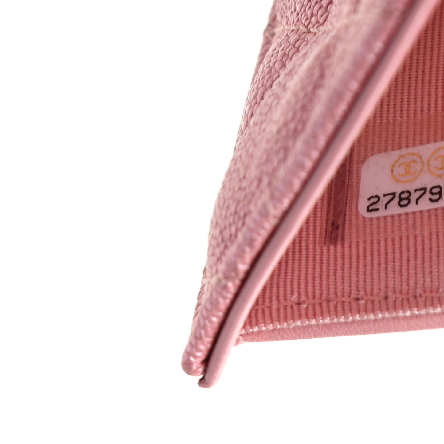 Iridescent Caviar Quilted Medium Flap Wallet Rose Pink