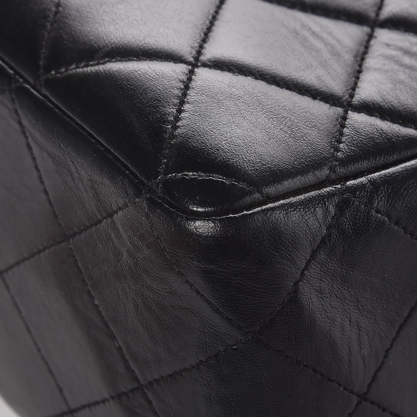 Lambskin Quilted Jumbo Single Flap Black
