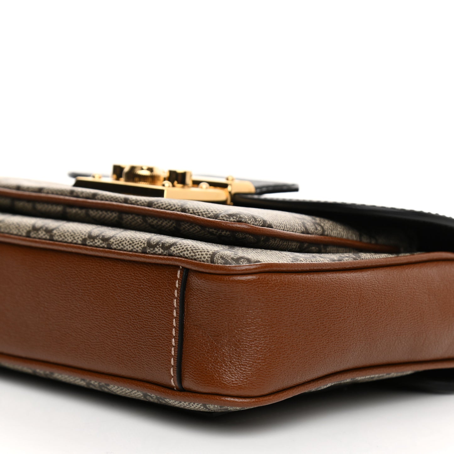GG Supreme Monogram New Sakai Lux Calfskin Mini Padlock Flap Pocket Shoulder Bag Beige Ebony Black Cuir