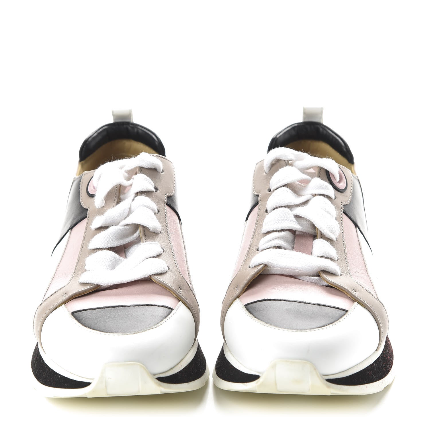 Hermes Calfskin Rebus Sneakers 36 Rose Aube Black White 2 of 8