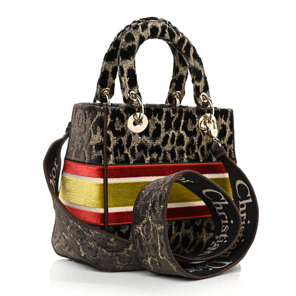 Christian Dior Velvet Mizza Embroidered Medium Lady D-Lite Beige Multicolor 3 of 9