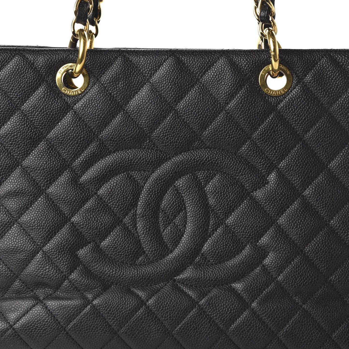 Caviar Quilted Grand Shopping Tote GST Black