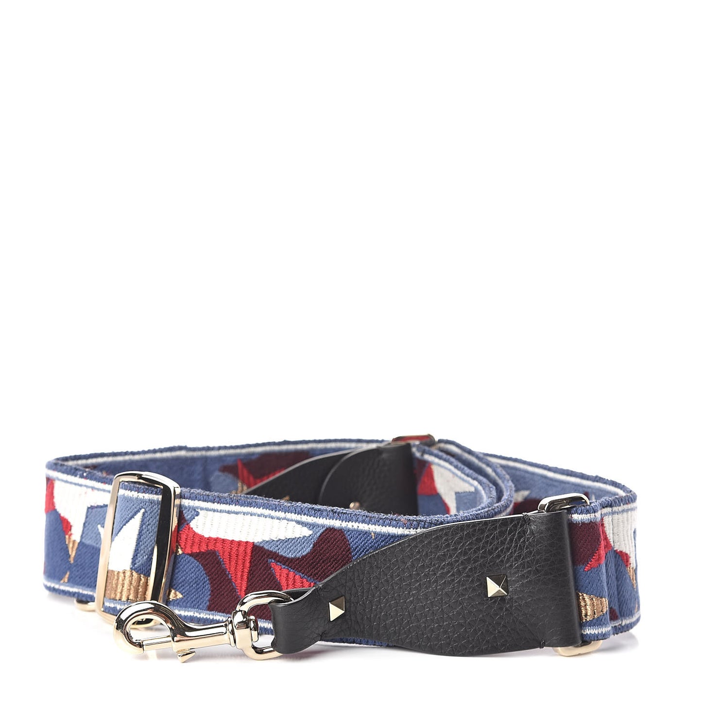 Canvas Camustars Embroidered Rockstud Guitar Strap Multicolor